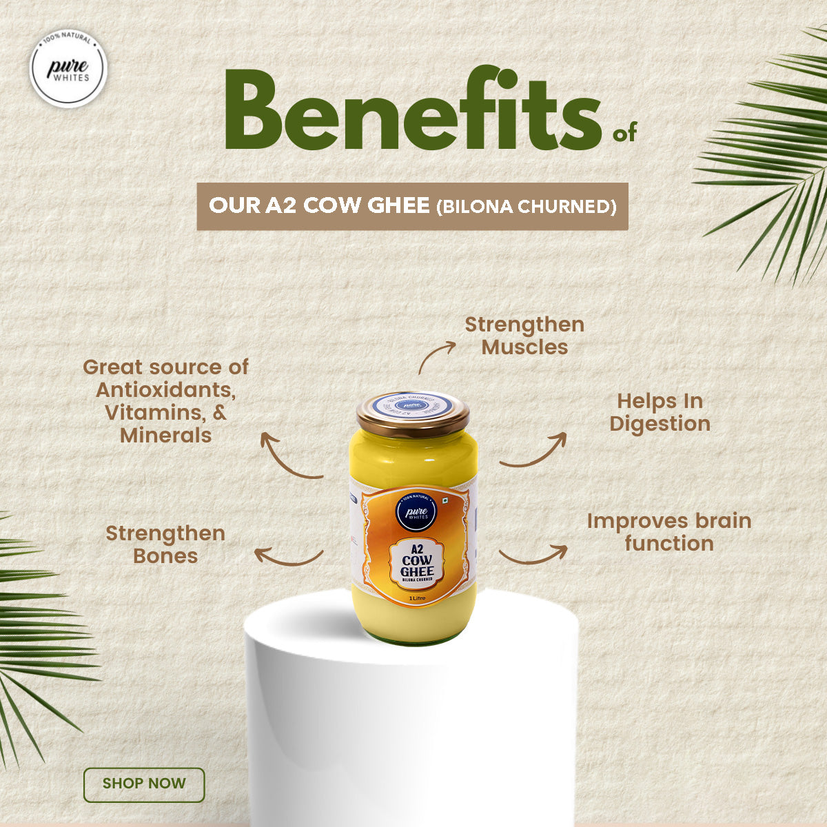 A2 Bilona Ghee (1000ml) + Groundnut Oil (1L)