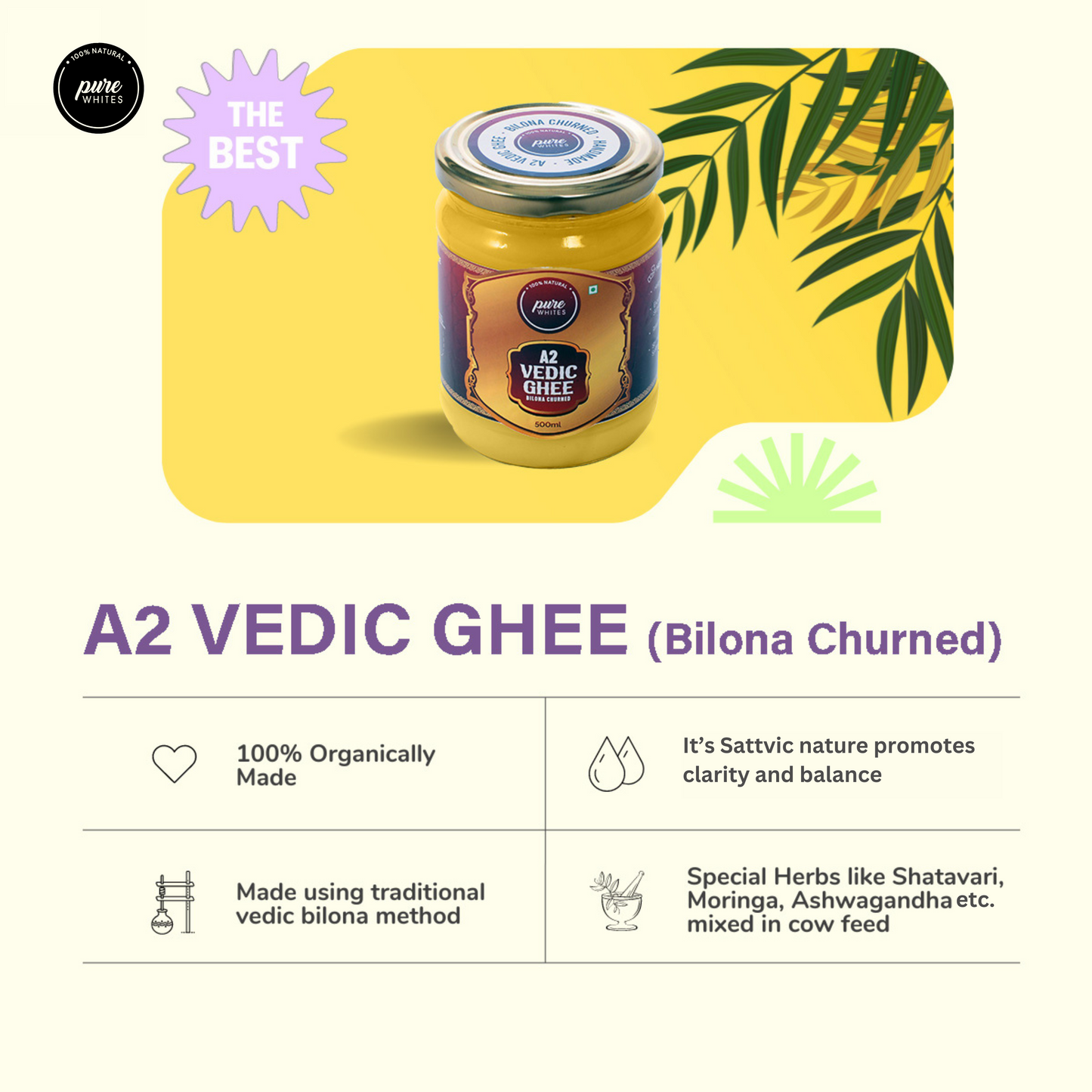 A2 Vedic Cow Ghee - Handmade, Lab Tested