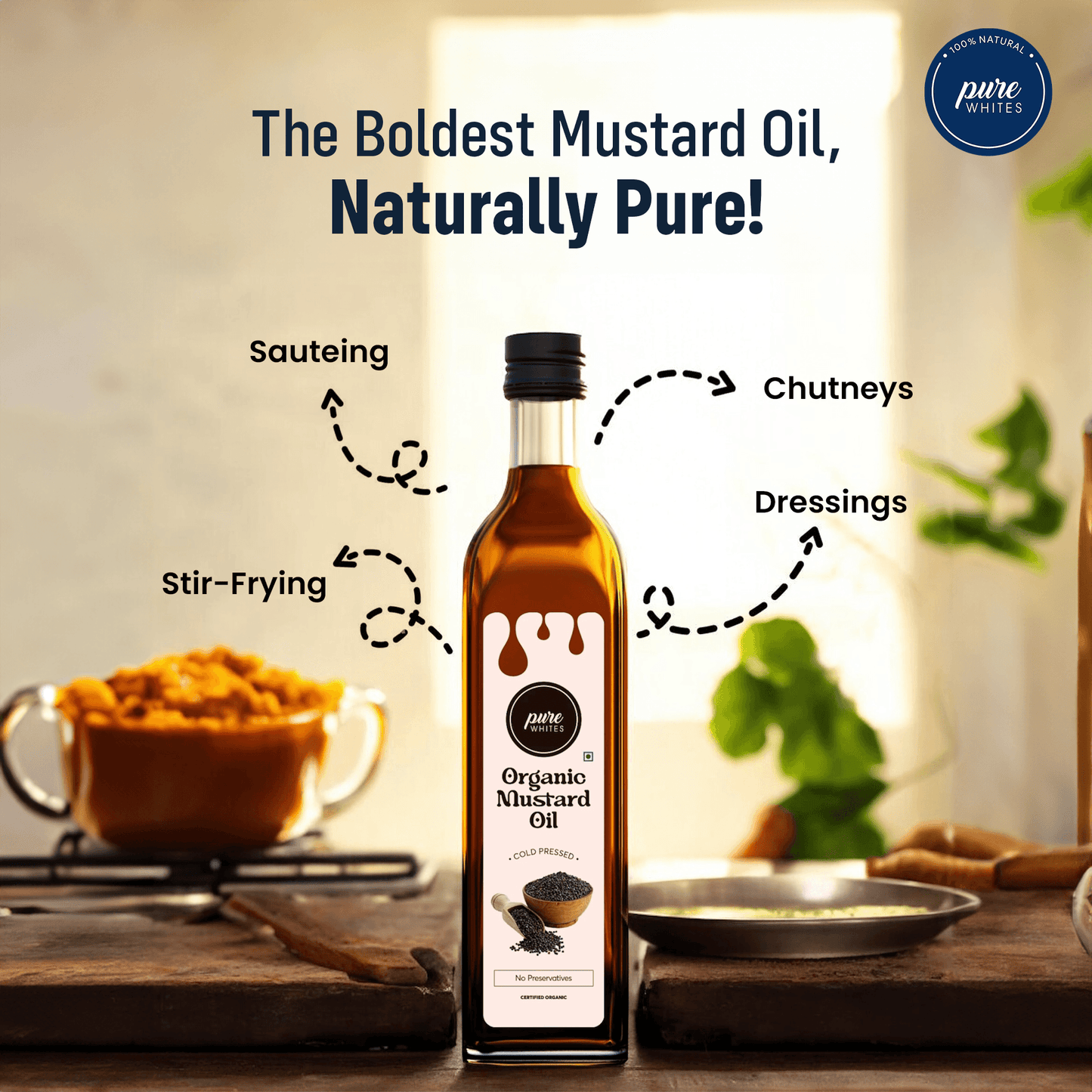 Cold-Pressed Mustard Seed Oil (Certified Organic), 1L