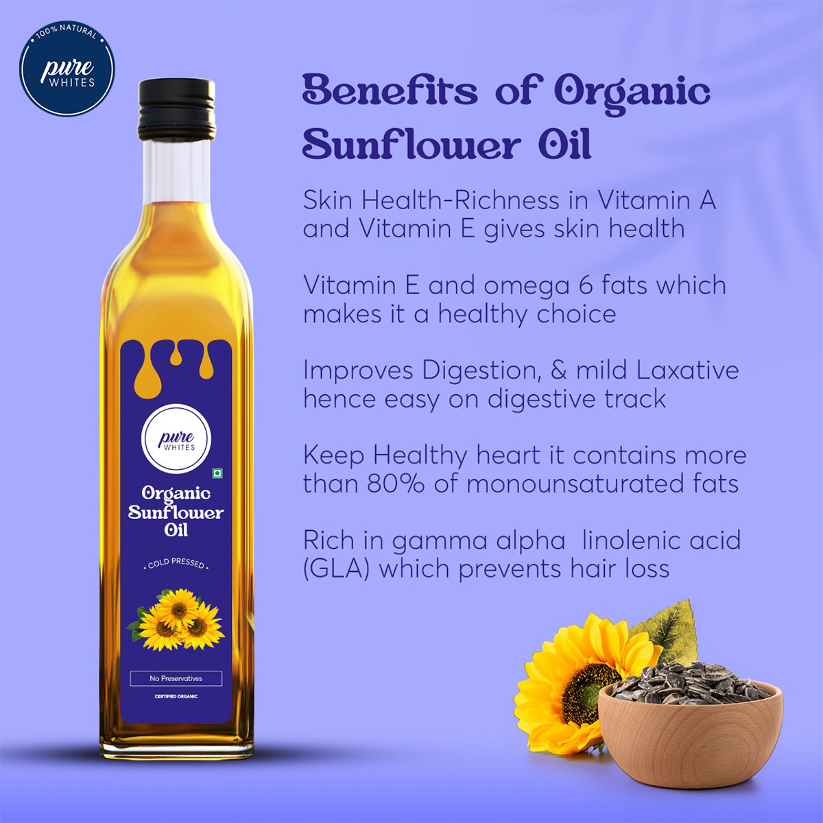 Cold Pressed Sunflower Oil (Certified Organic)