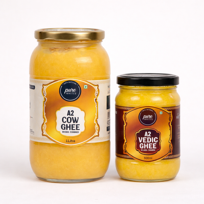 A2 Bilona Ghee (1000ml) + A2 Vedic Ghee (500ml)