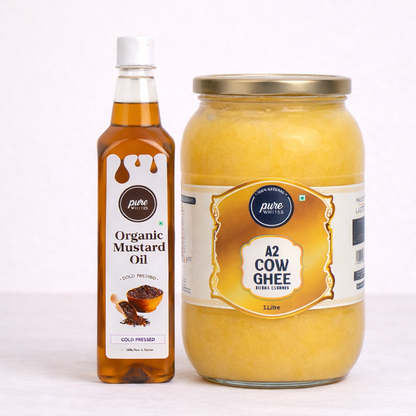 A2 Bilona Ghee (1000ml) + Mustard Oil (1L)