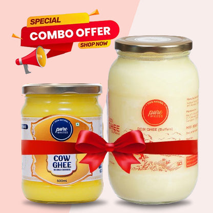 A2 Bilona Ghee (500ml) + Desi Ghee (900ml)