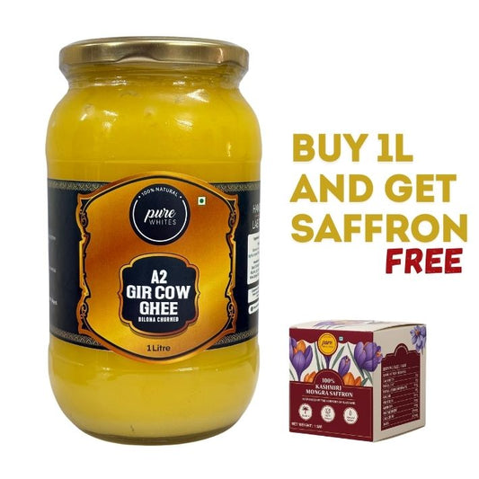 A2 Gir Cow Ghee 1L – Free Saffron Inside!