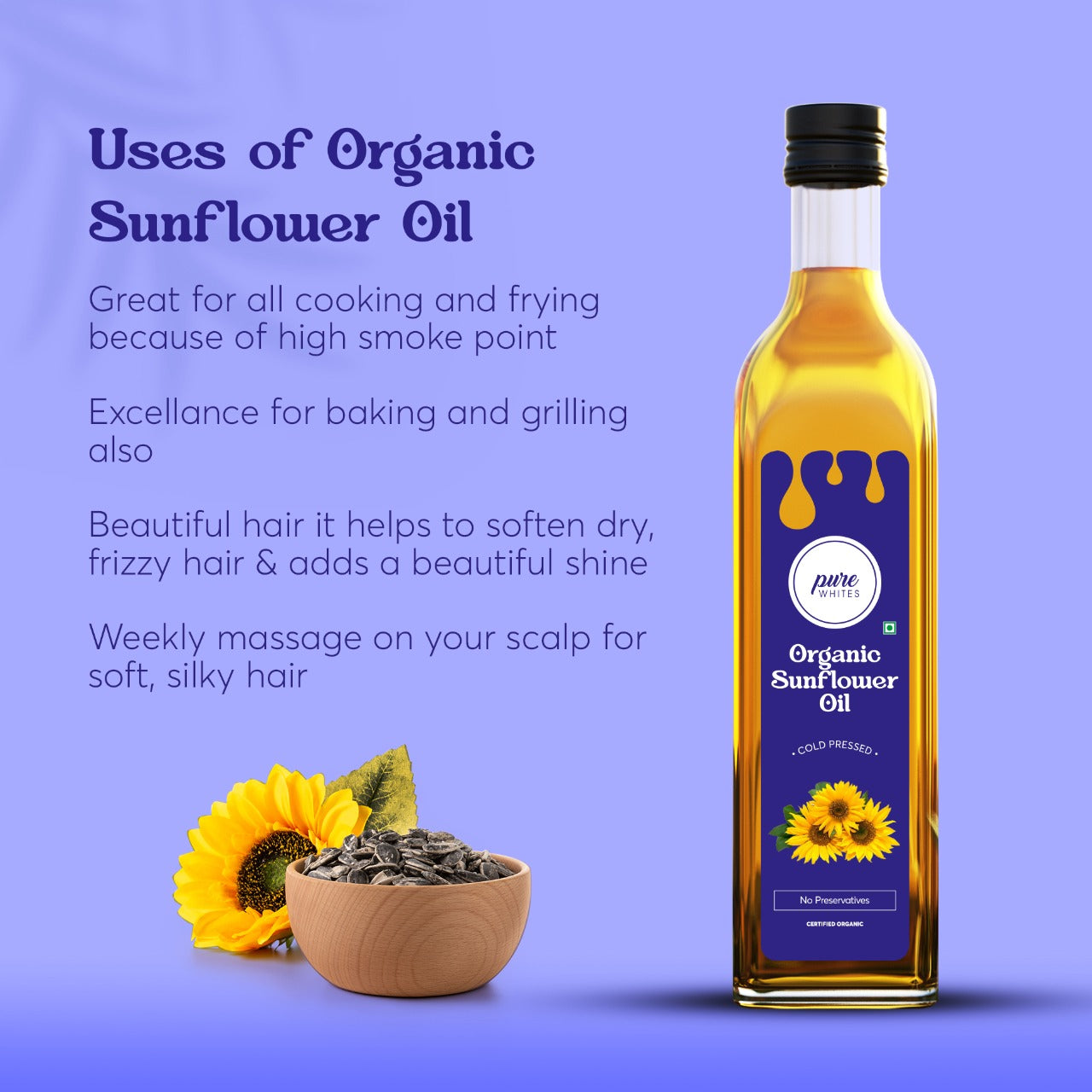 A2 Bilona Ghee (500ml) + Sunflower Oil (1L)