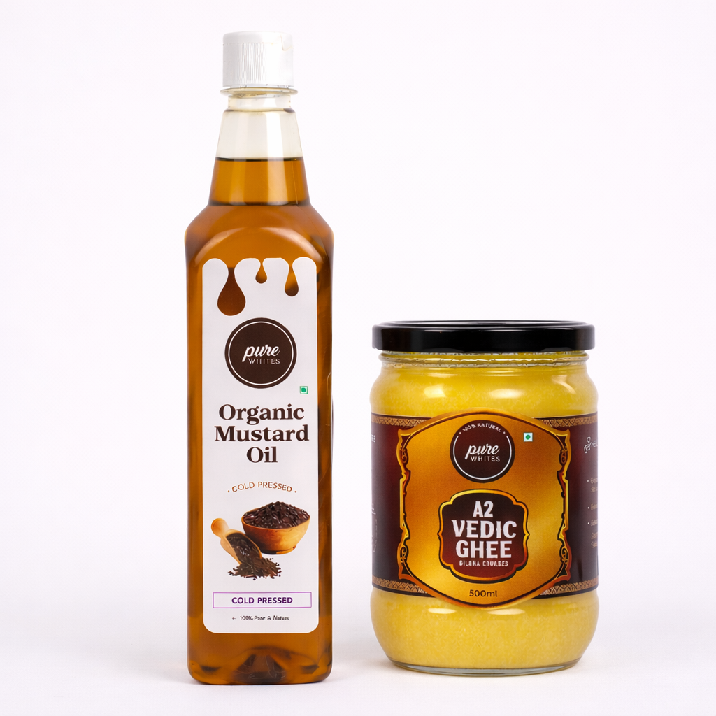 A2 Vedic Ghee (500ml) + Mustard Oil (1L)