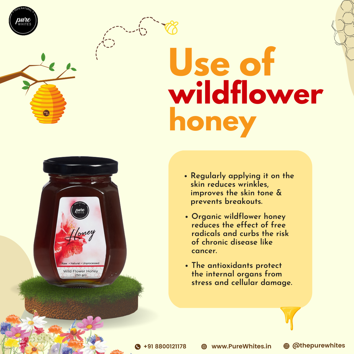 A2 Vedic Ghee (500ml) + Wildlower Honey (250g)